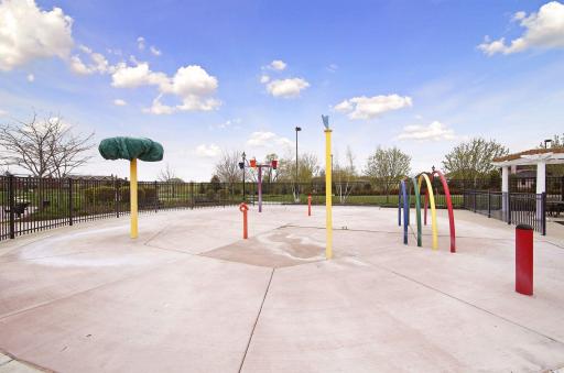Kiddos and those young at heart can enjoy the splash pad on a hot summer day.