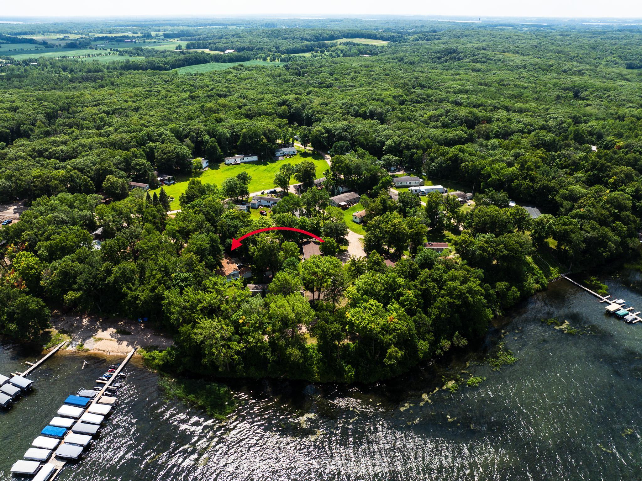 Aerial showing unit's spot