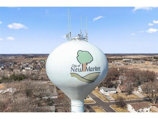 Water Tower with Aerial view of New Market