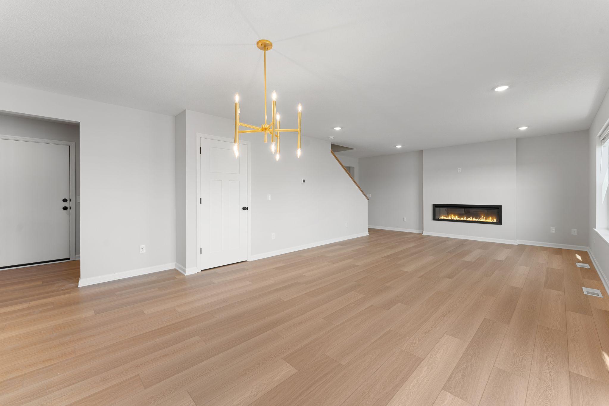 Family Room with electric fireplace