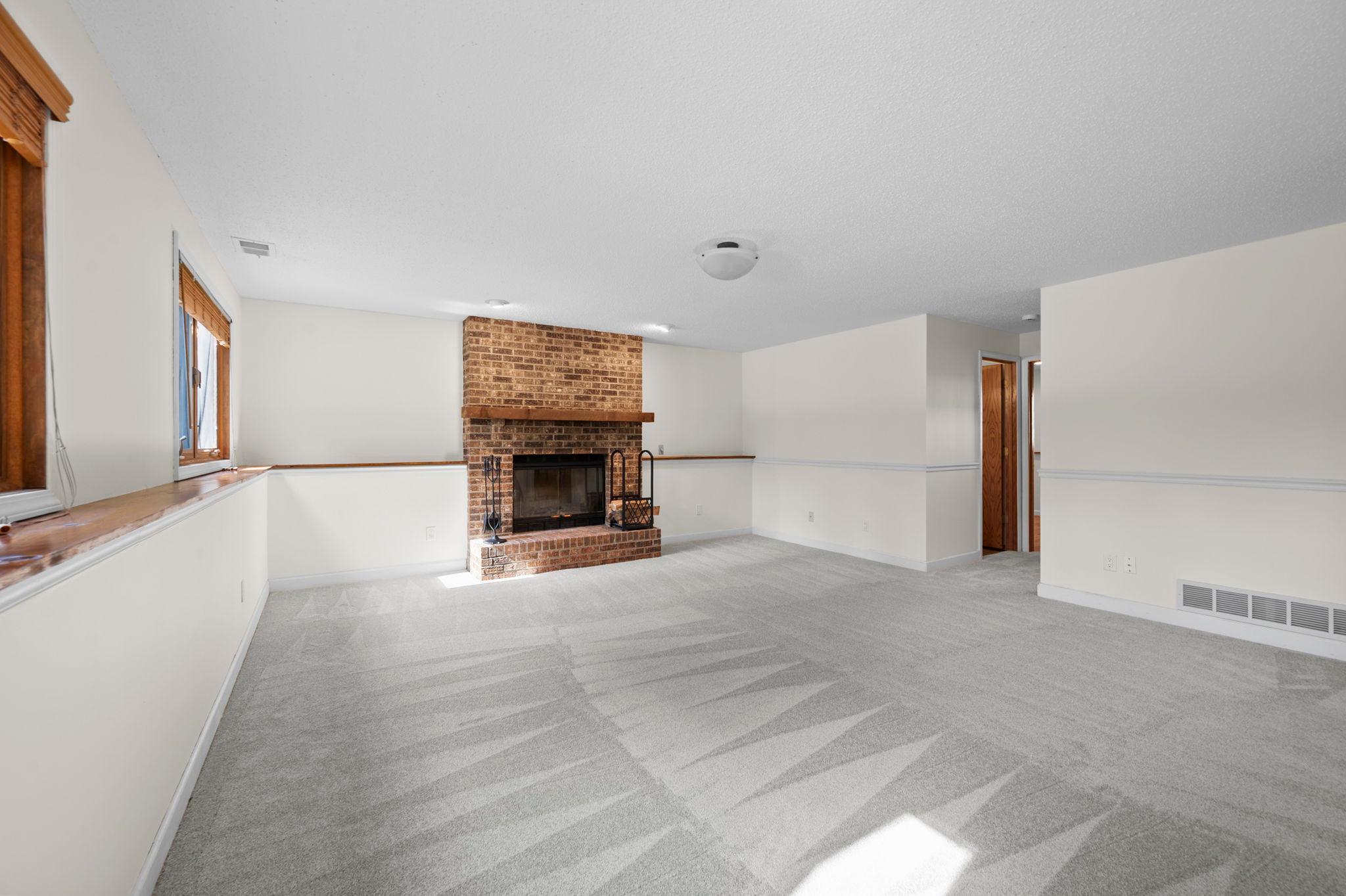 Family Room - Wood Burning Fireplace