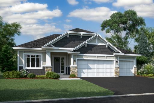 The Langford floorplan - main level living at its finest! Exterior rendering, colors will vary. Home has estimated completion of September 2026. See listing agent for details.