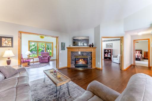 View from living room showing sunroom and flex room