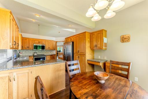 Vaulted ceiling adds to the sense of space.