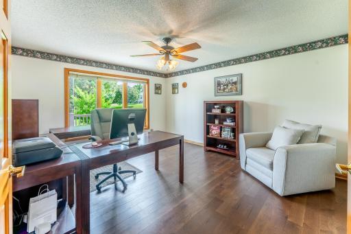 Large flex room being use as home office.