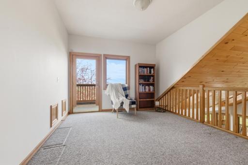 Upper lever balcony with private west facing deck