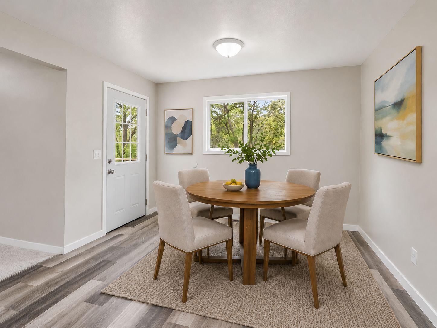 Dining Room - Select photos have been digitally enhanced and virtually staged. Items shown are for illustrative purposes only and are not included with the property.