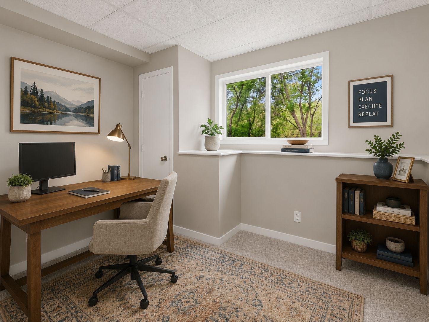Office - Select photos have been digitally enhanced and virtually staged. Items shown are for illustrative purposes only and are not included with the property.