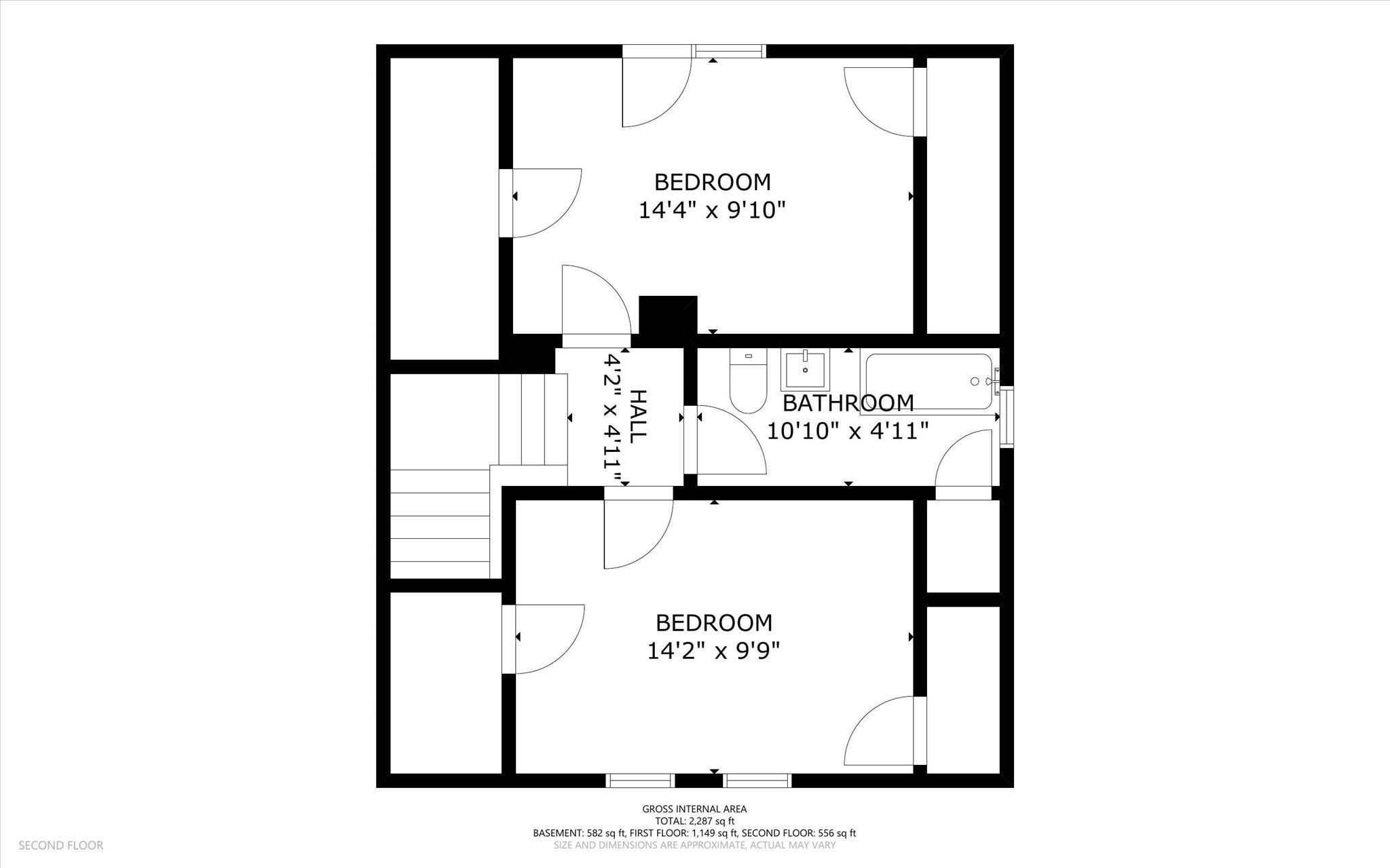 Upper level floor plan