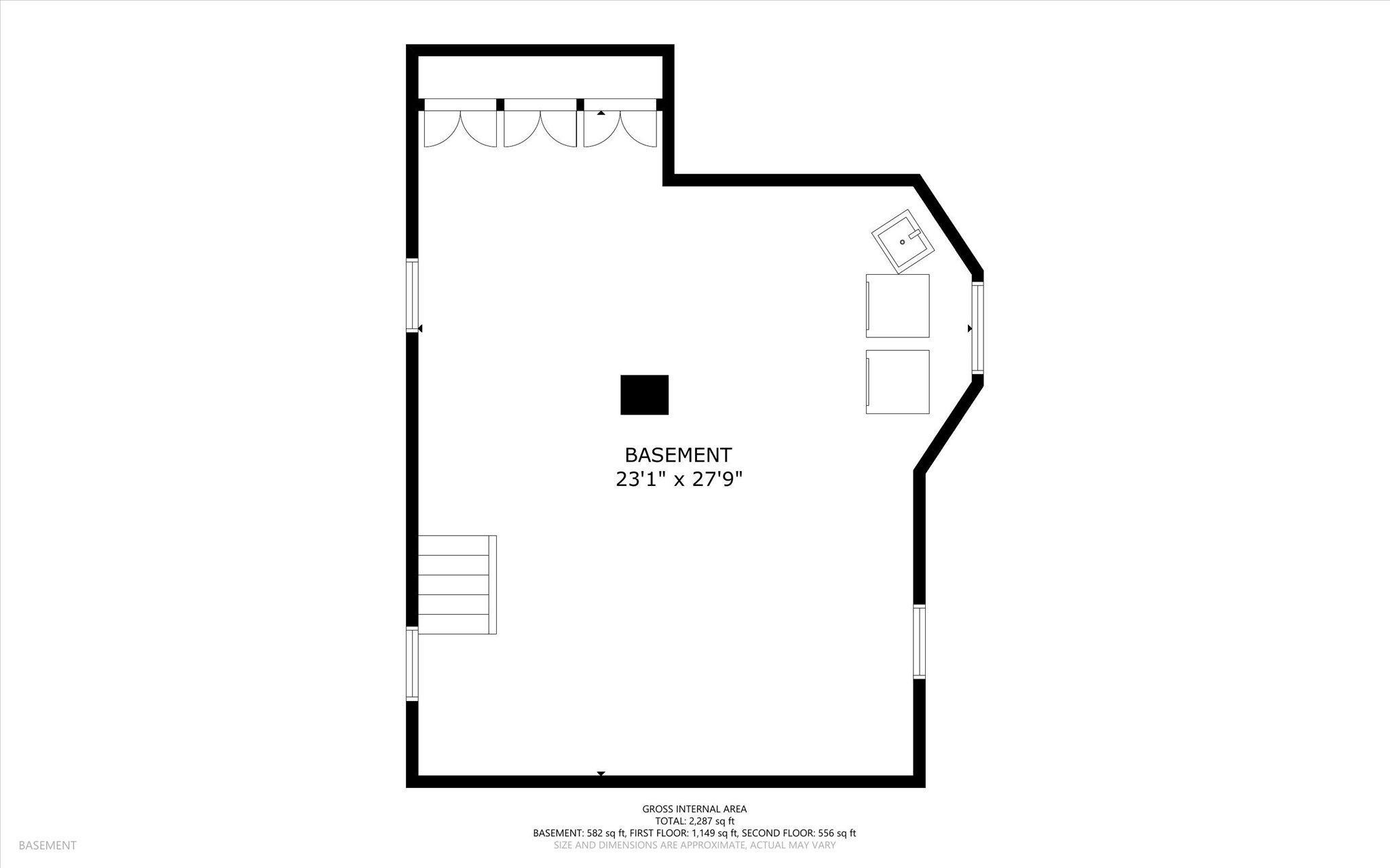 Lower lvl - room for a 12x18 family room or additional bedroom.