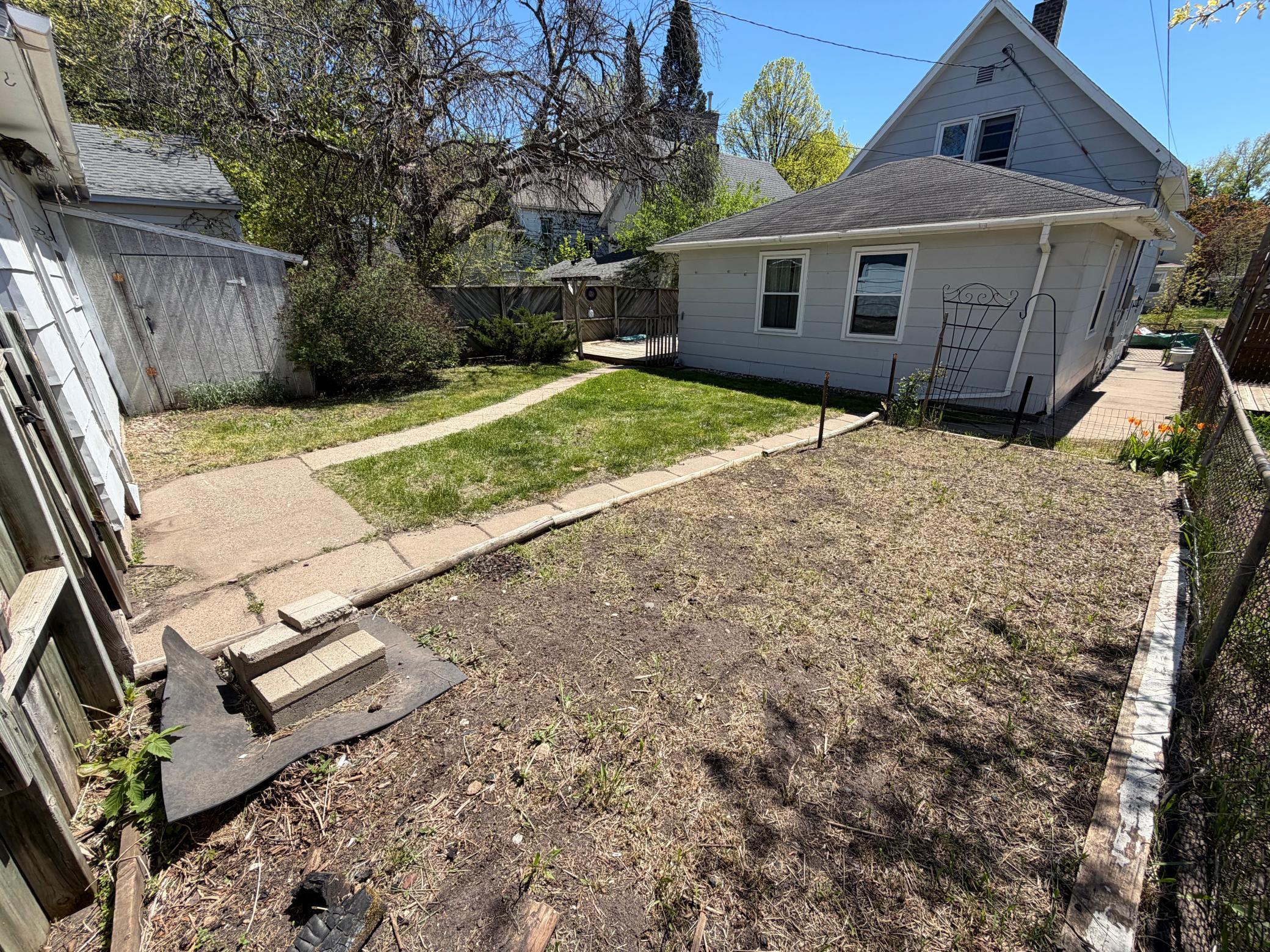 Backyard with large garden area, too!