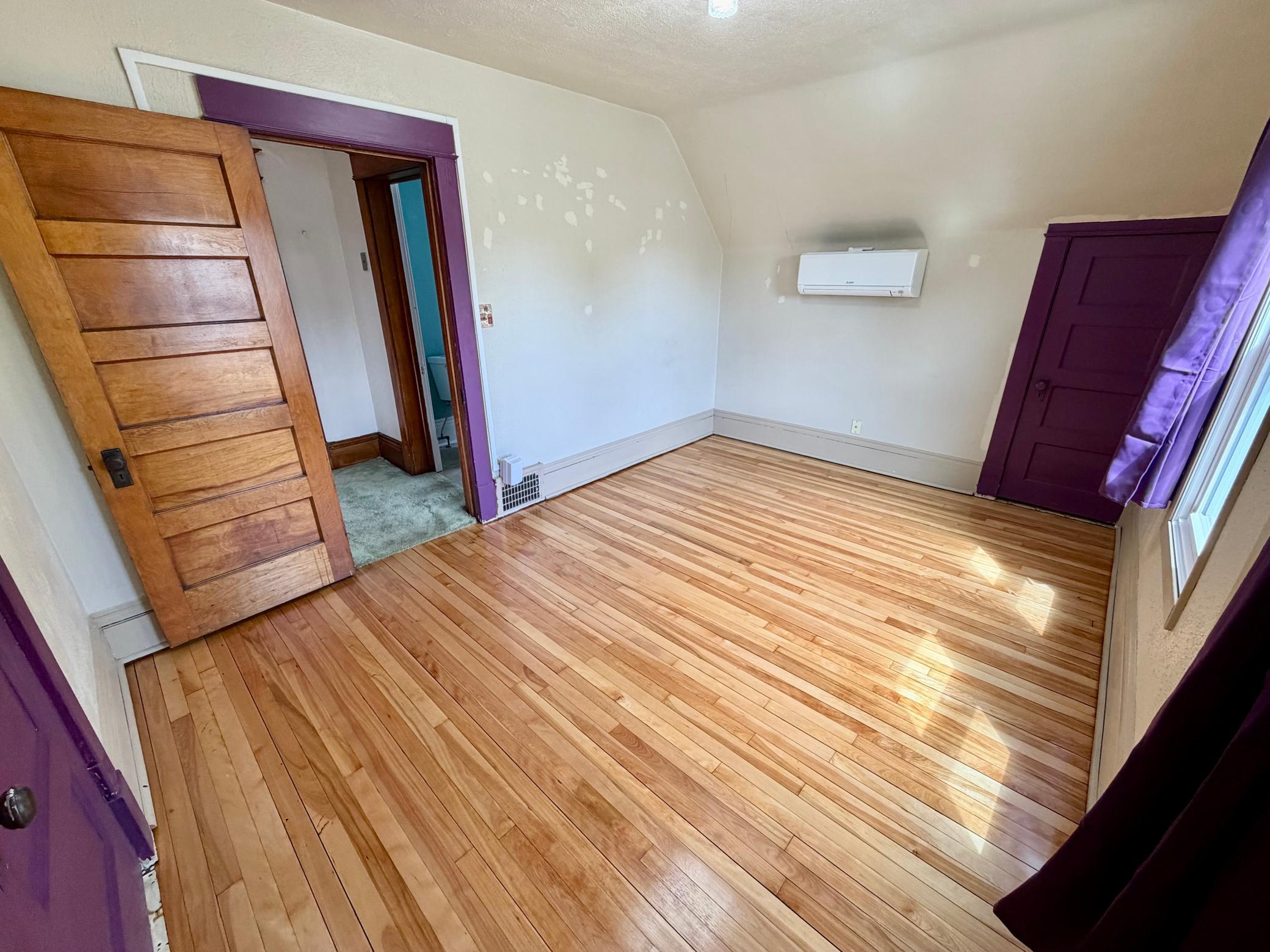 The home has central air, but this mini split keeps the upper level extra nice and cool!