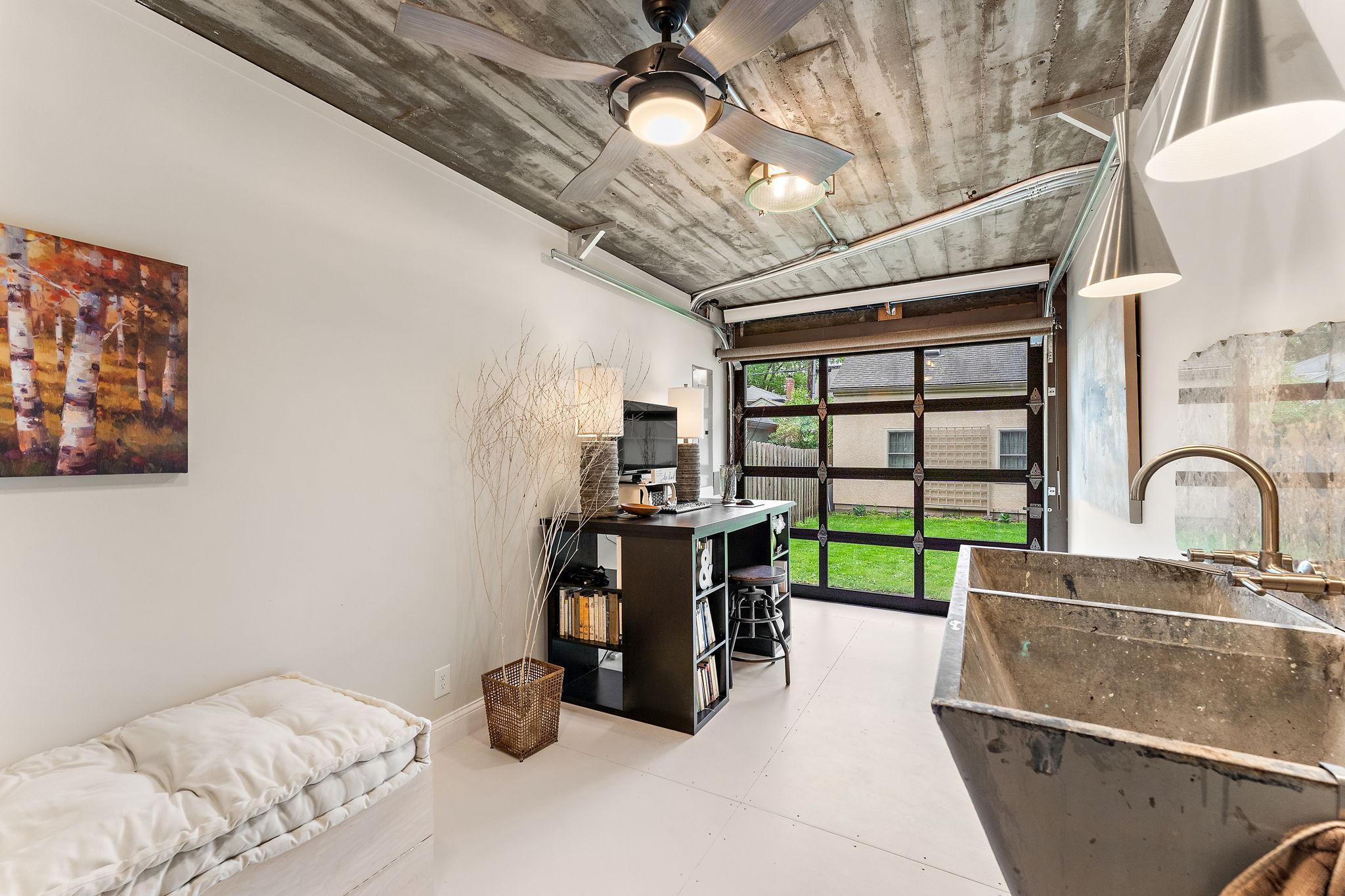 Studio space converted from old tuck under garage