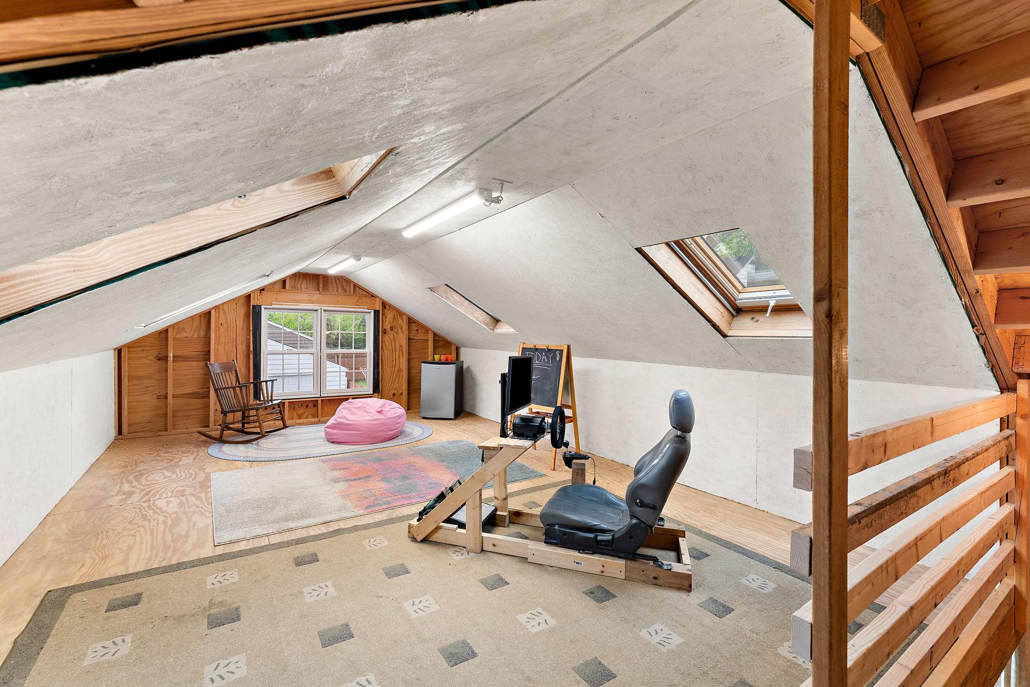 Loft space above new 2 car garage