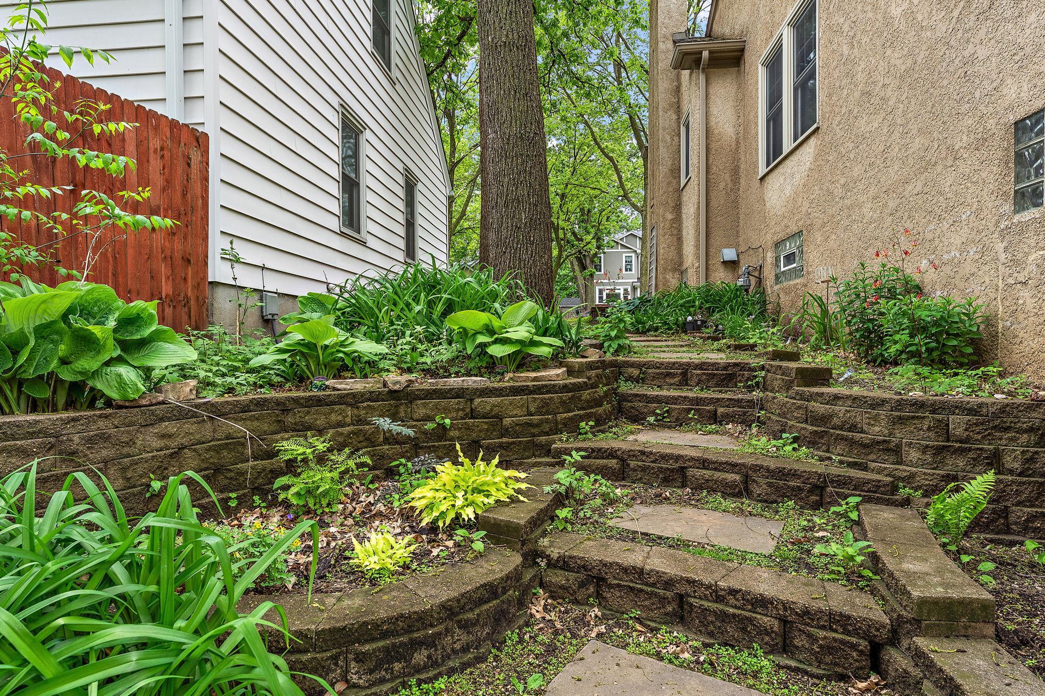 Well maintained garden walkway