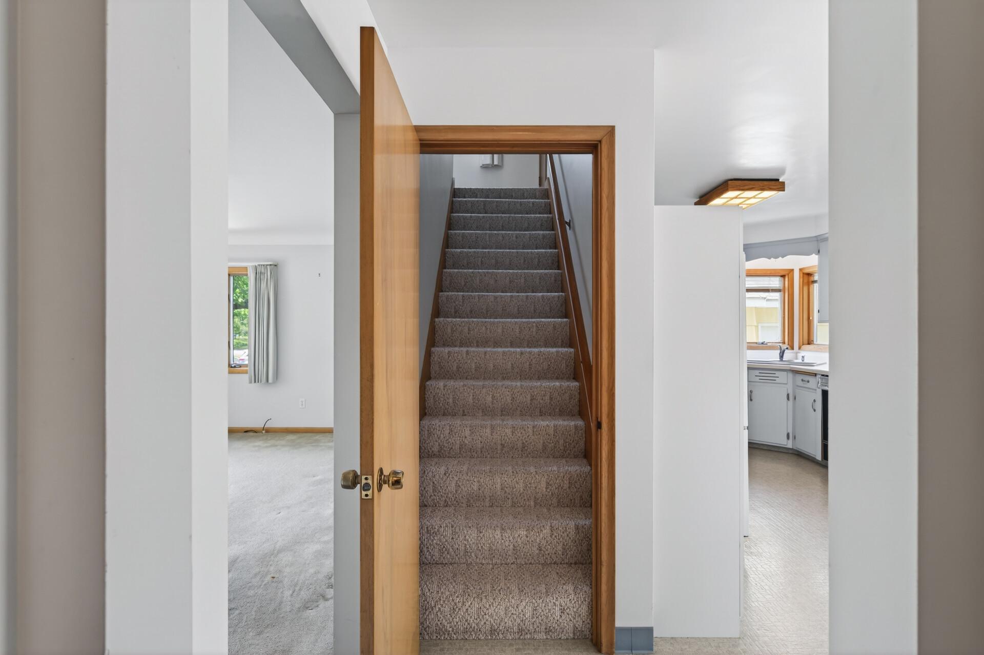 The stairway to the upper level.