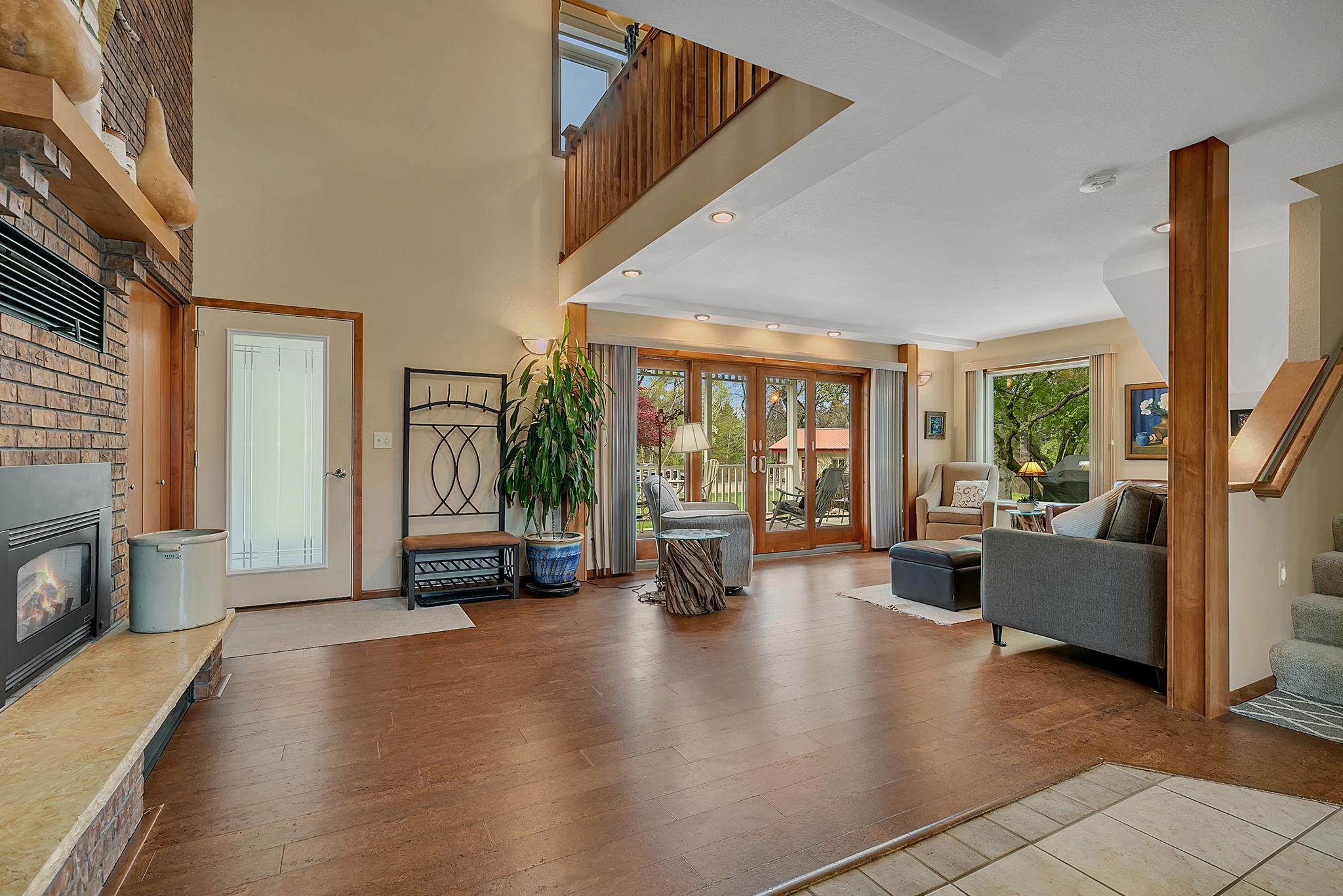 Upper level overlook and main level living room