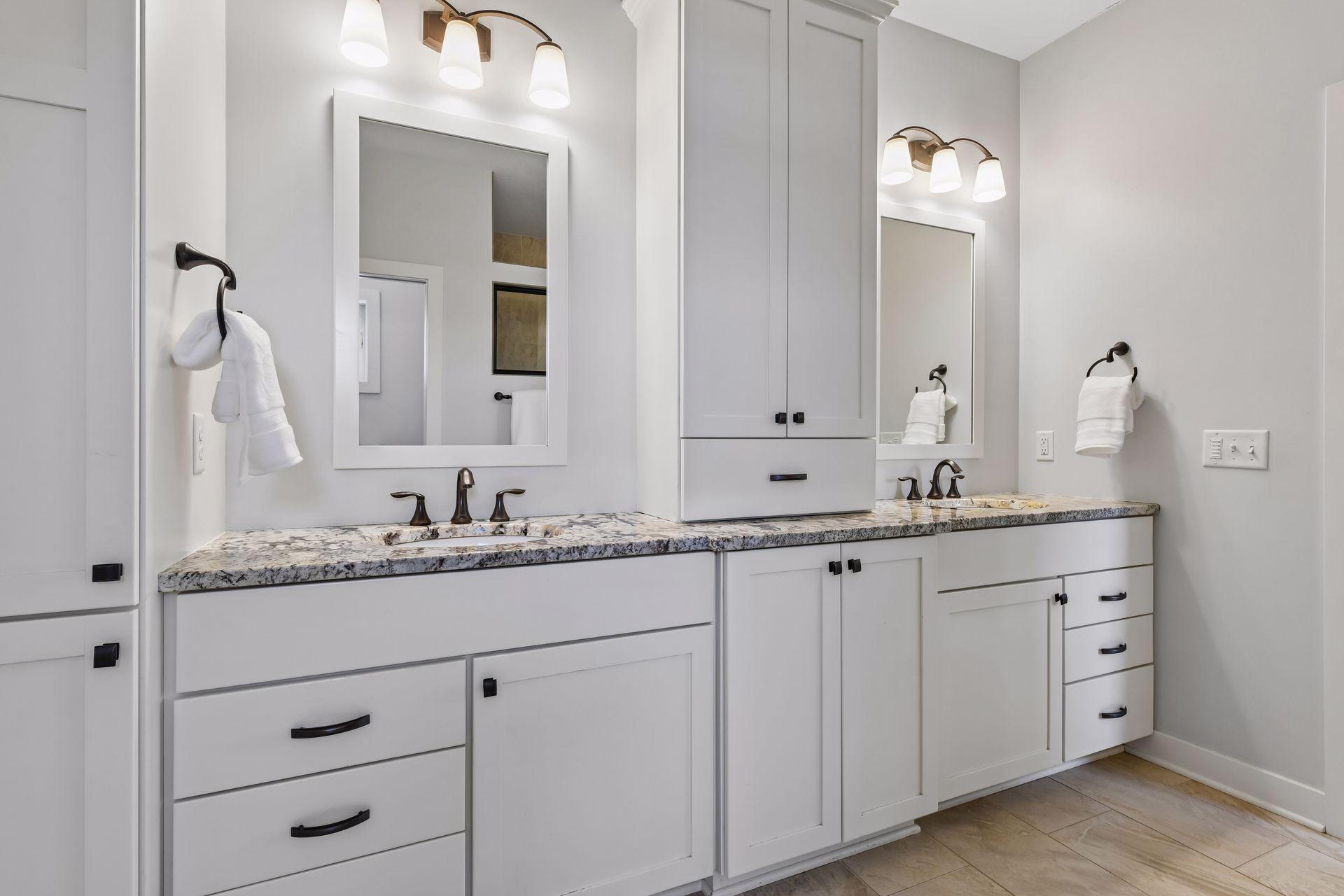 There's an abundance of cabinetry for necessities and linens.