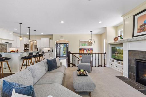 The great room connects to a fantastic kitchen.