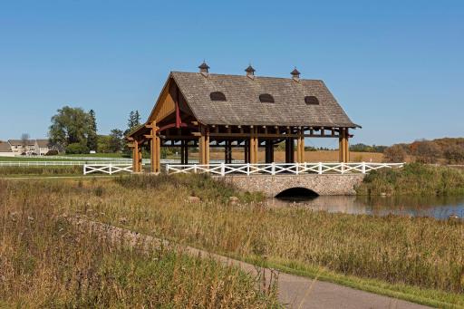 The Chevalle neighborhood is known for its charming, covered, entrance bridge.