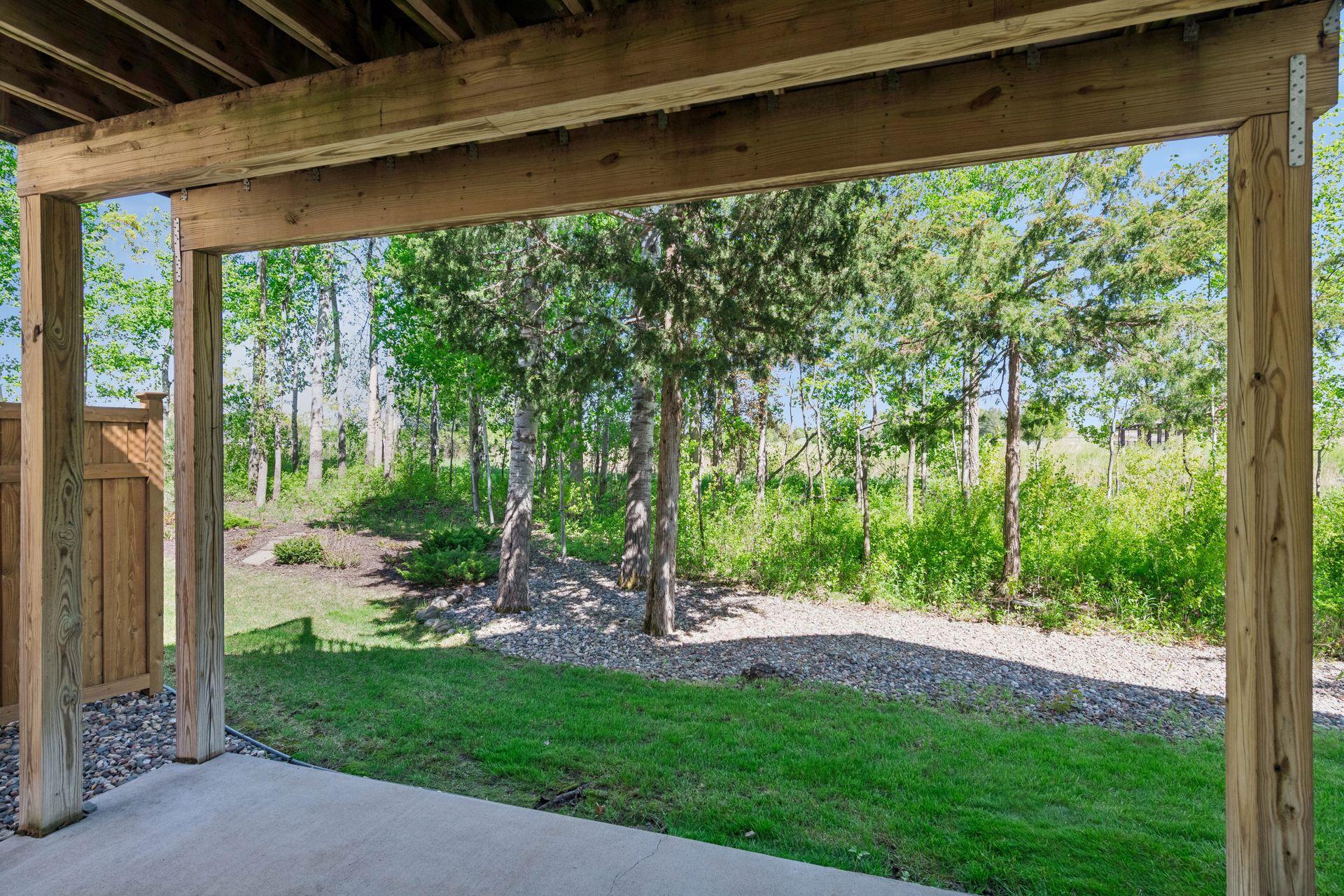 The current homeowners had a slab concrete patio installed when they added to the size of the above deck.
