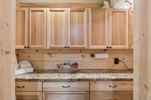 Walk-in Bulter pantry with plenty of storage