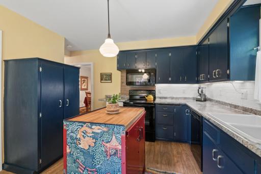 The updated kitchen was added circa 1960s.
