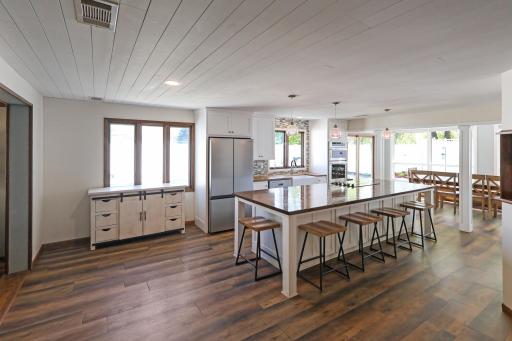 Spacious and updated kitchen and dining area.