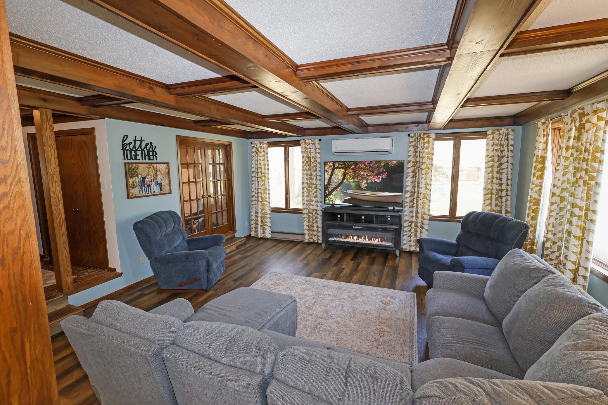 Living room view into the office.