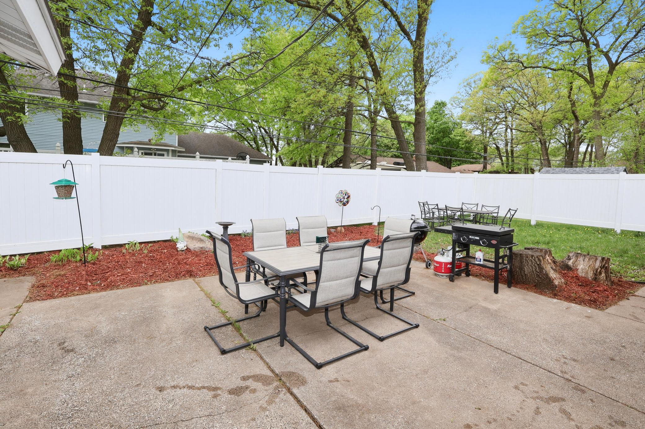 Additional patio and grilling area.