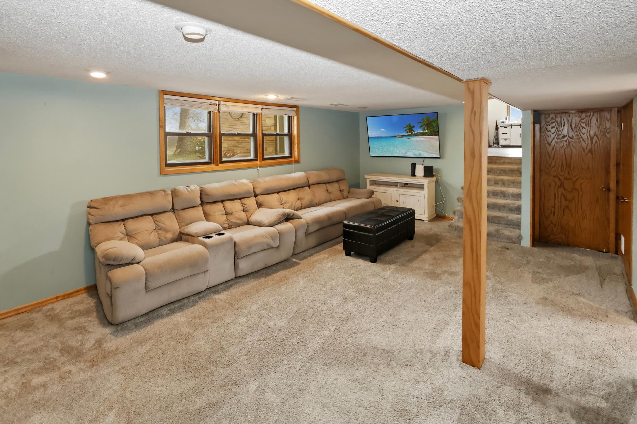 Lower level family room.