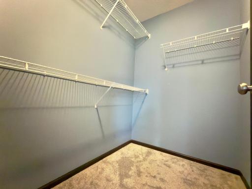 Spacious walk-in closet in primary bedroom.