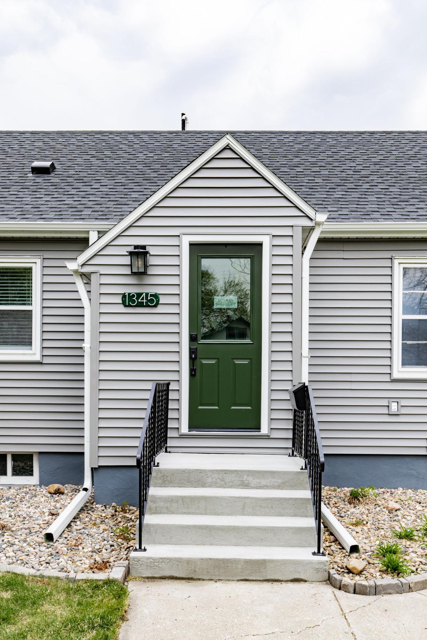 Front Door- new door + new concrete steps