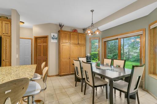 Even more storage is added near the dining nook