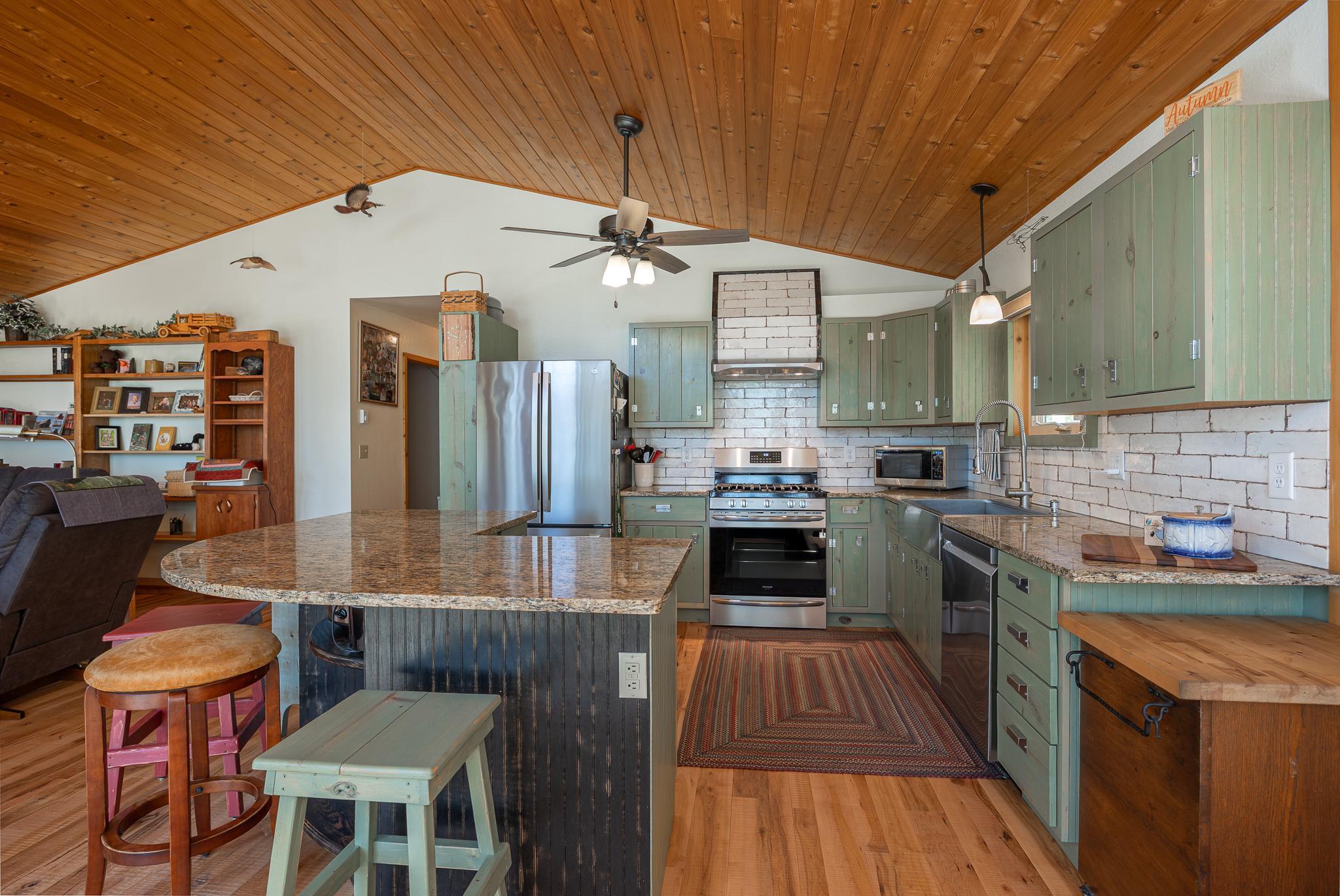 Custom kitchen with granite counter tops
