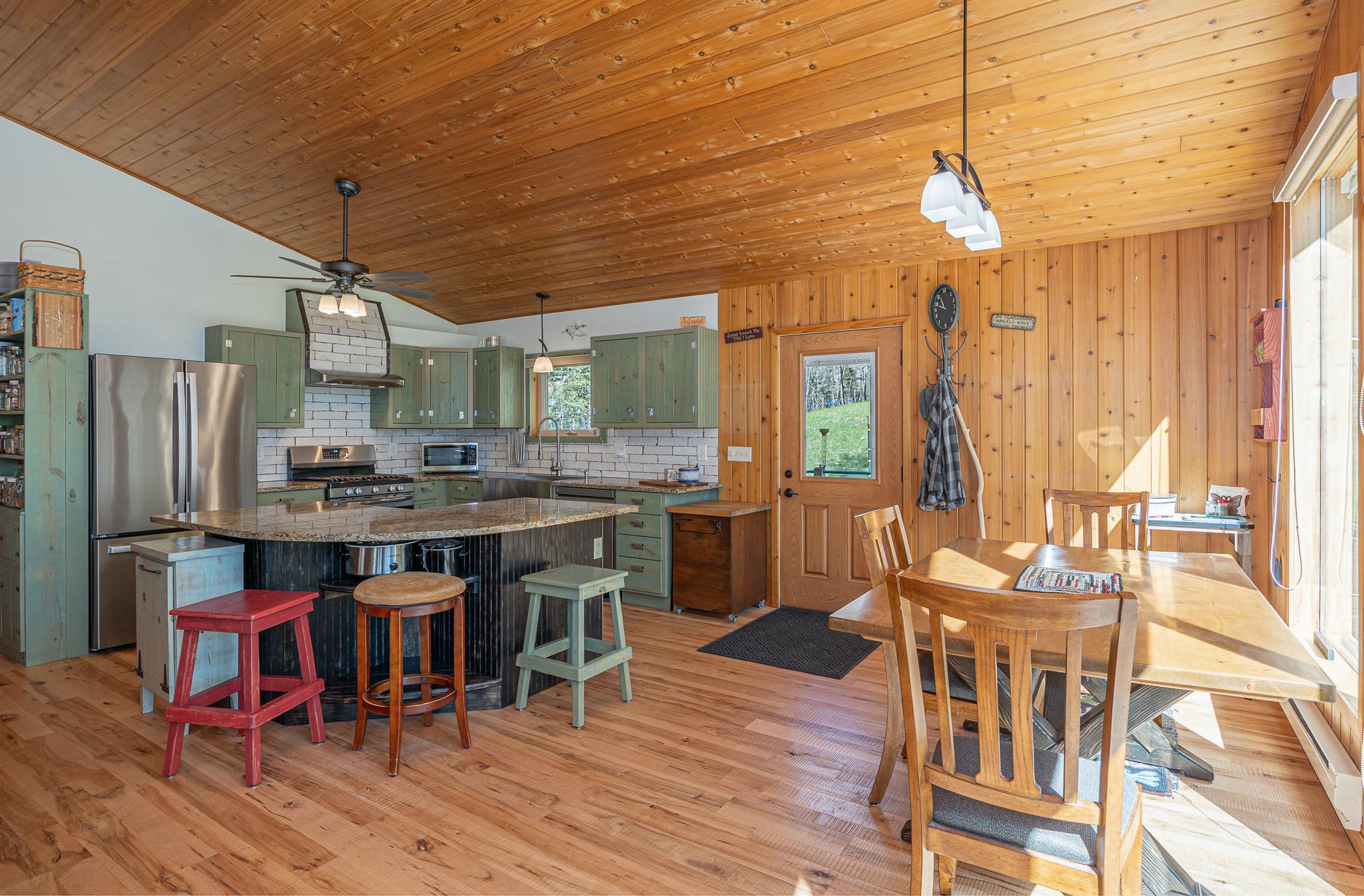 Views of kitchen and dinging area