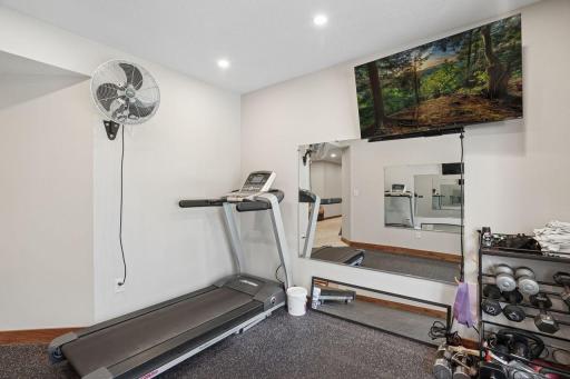 This space is currently used as a dedicated fitness room.