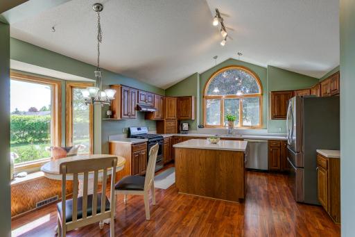 Kitchen with vaulted ceilings and breakfast nook