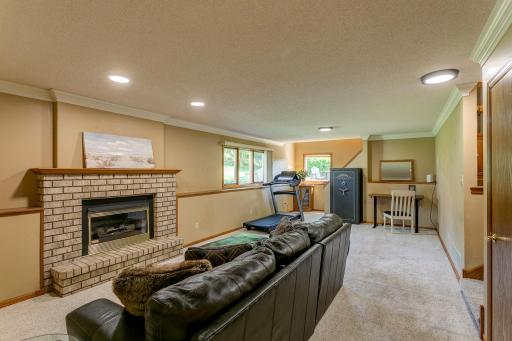 Lower level with lookout windows and fireplace