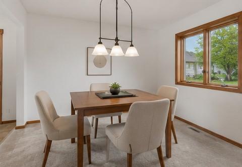 Virtually staged formal dining room table
