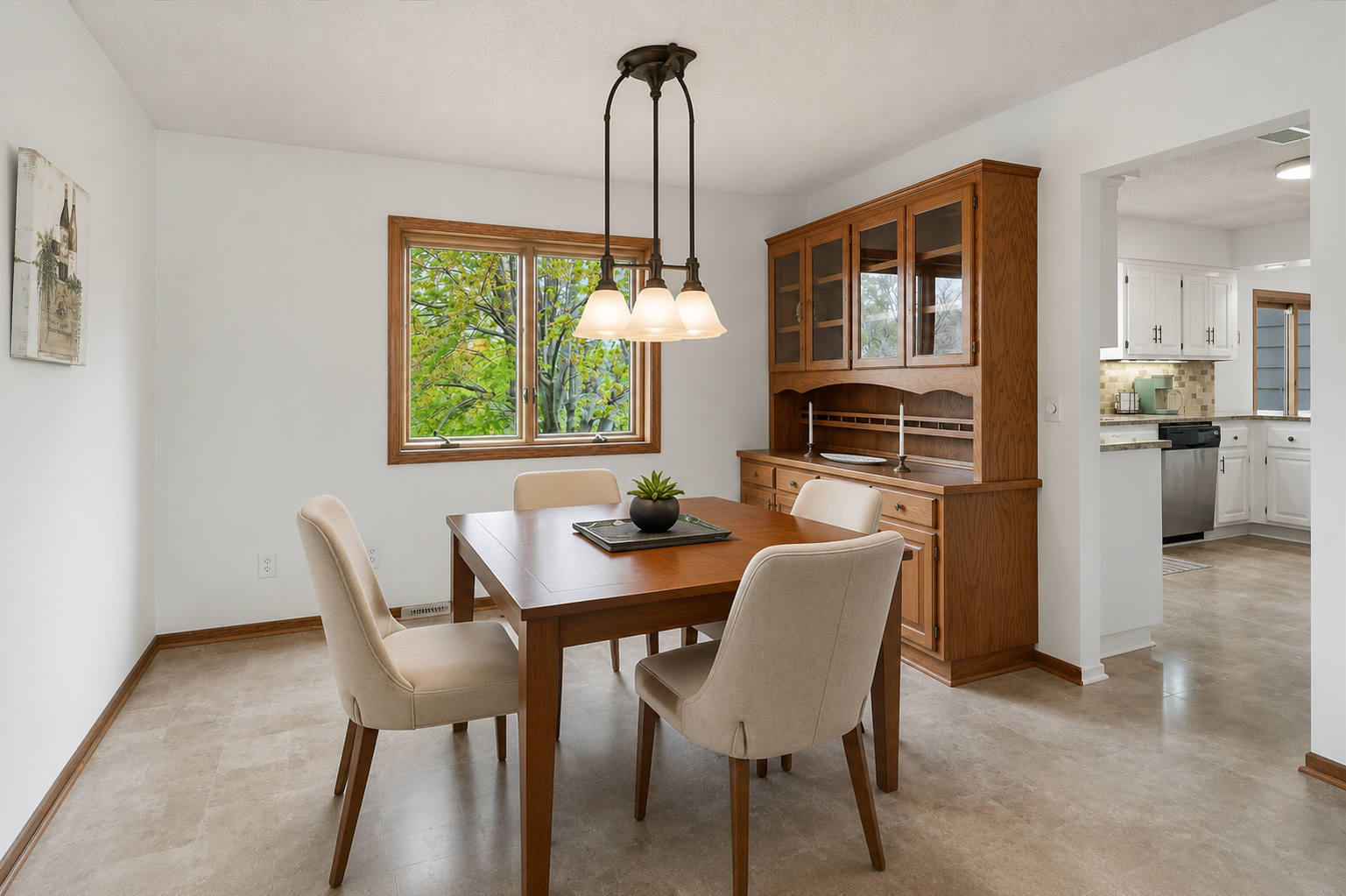 Virtually staged formal dining table