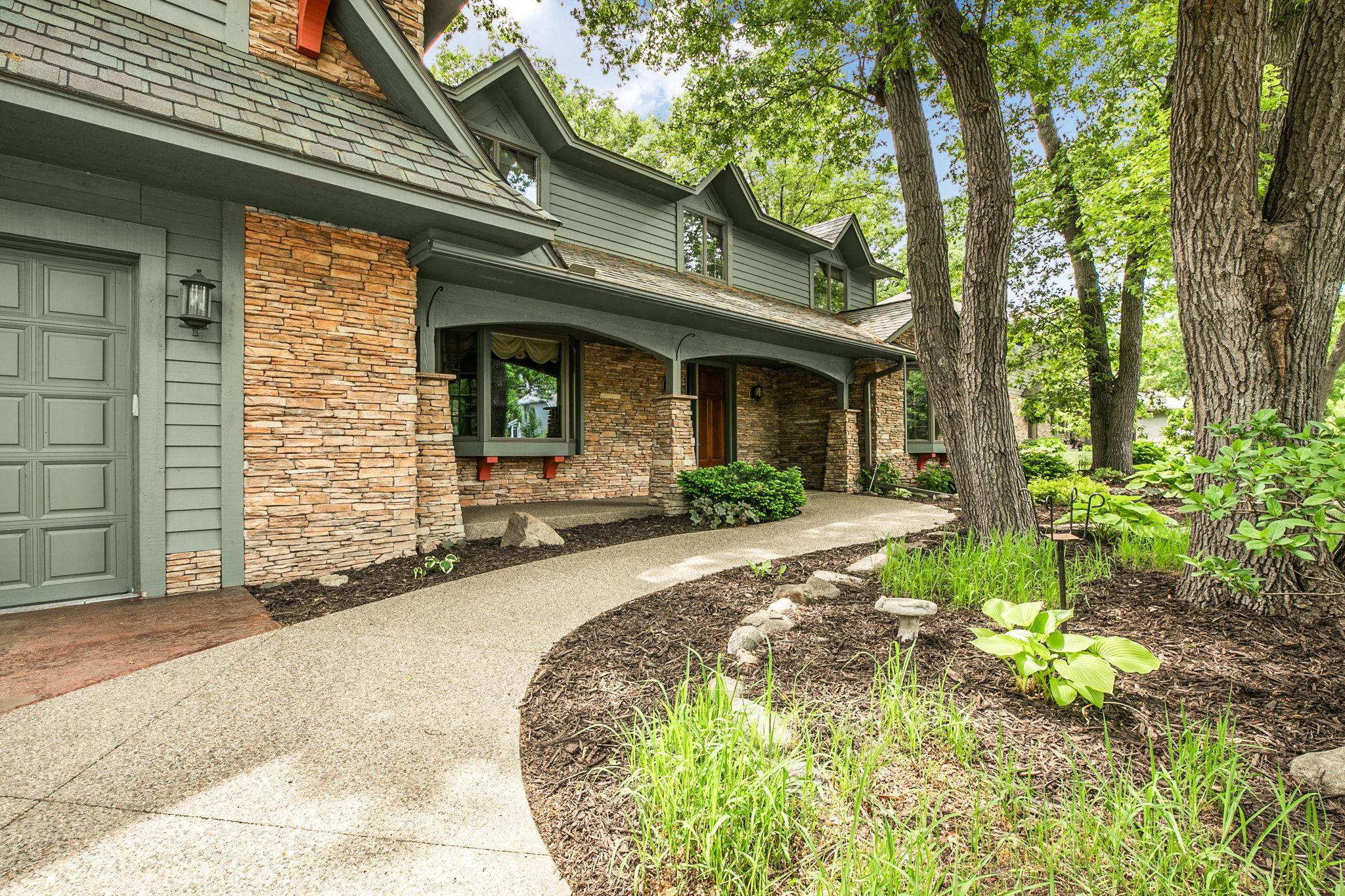 Beautiful front of home highlights its architectural charm.