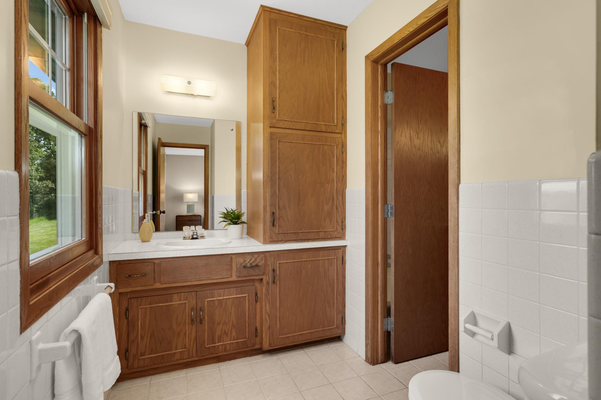 Main floor bathroom off the primary bedroom.