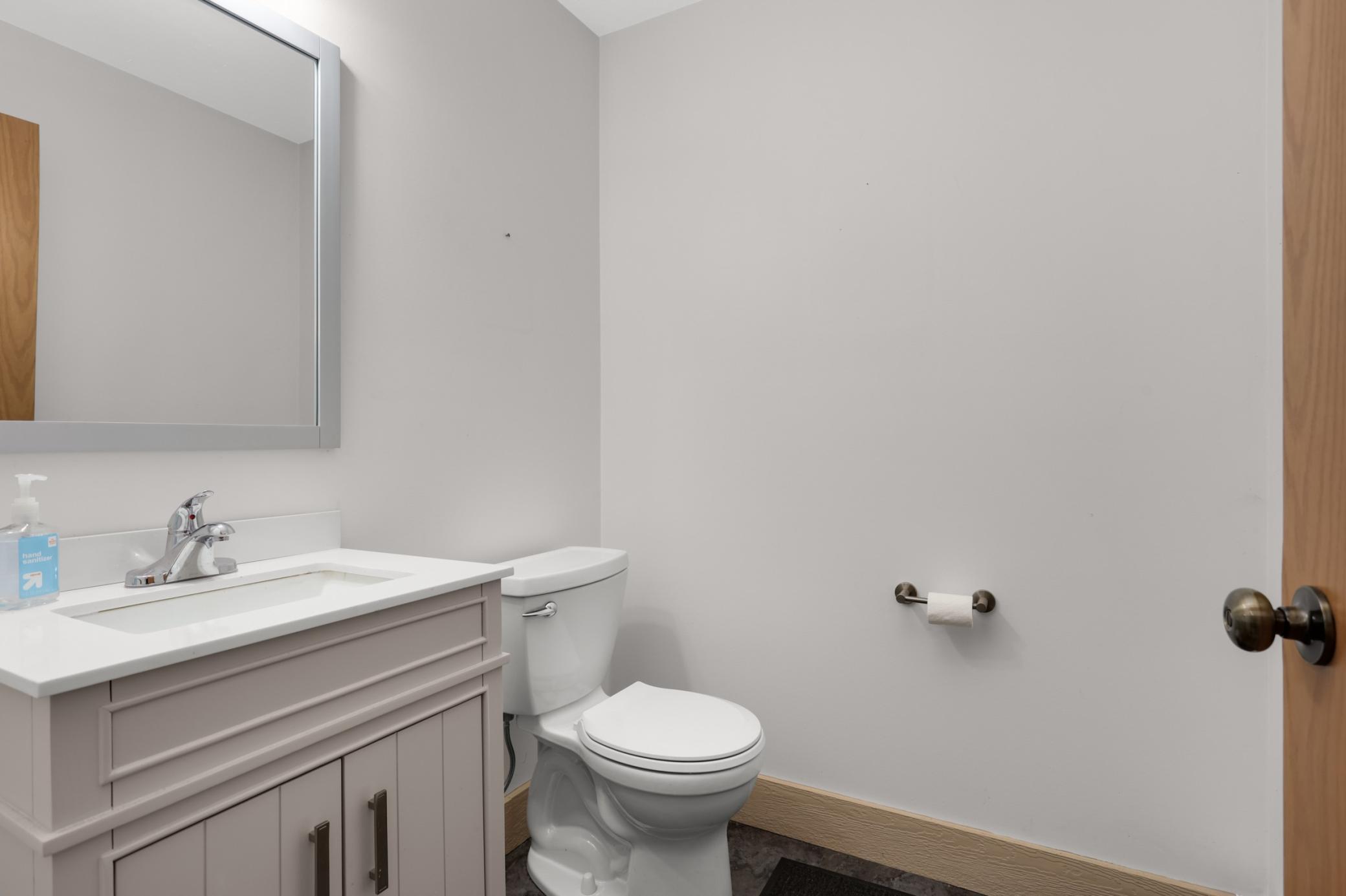 Half Bath in the detached garage.
