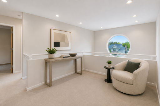 Virtually staged loft. Spacious loft makes ideal study area or second office.