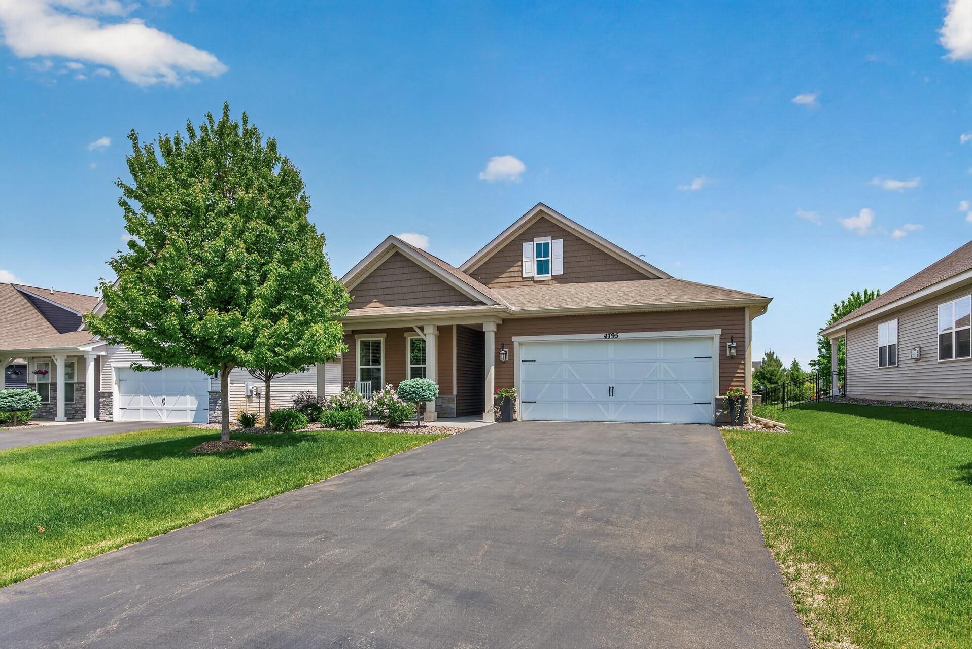 Pristine 2-bedroom plus den home located in a desirable association-maintained community. Enjoy low-maintenance living with snow removal and lawn care included. 2- car garage with Epoxy flooring and shelving. Custom Windows.