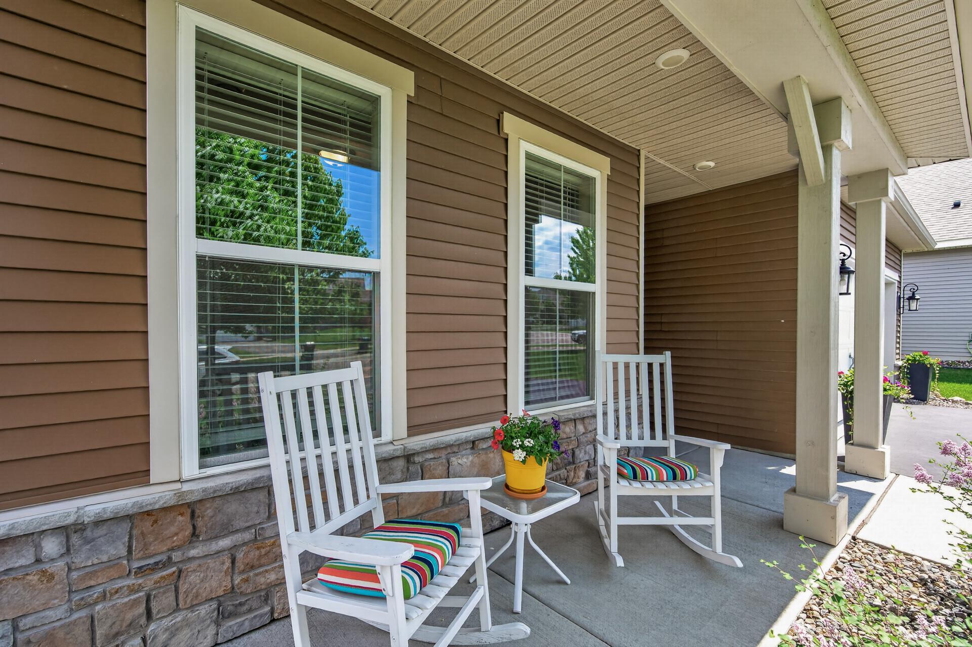 Enjoy mornings overlooking the neighborhood on this front porch. It's the best place to get your dose of sunlight!