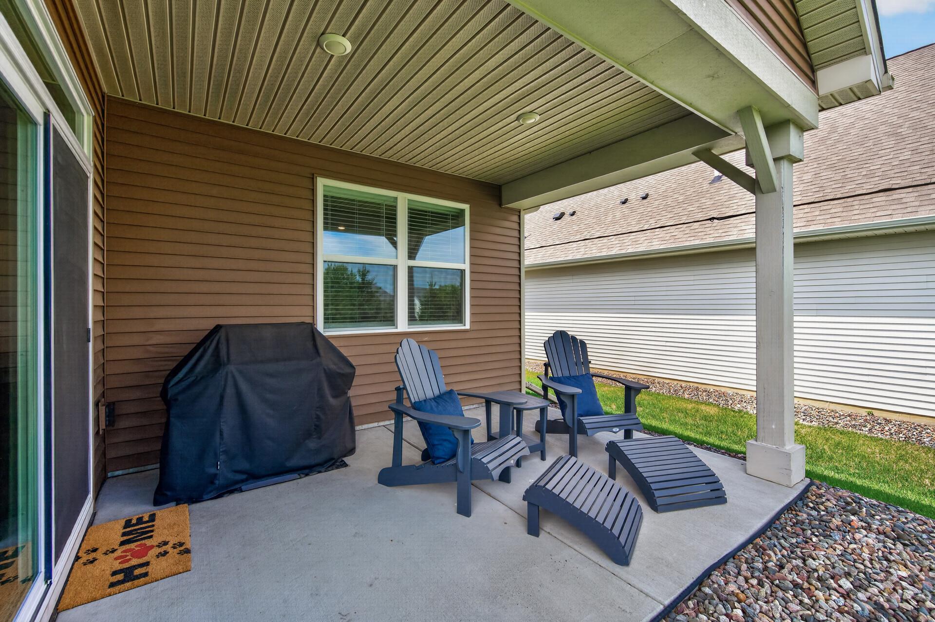 Covered patios make the best rainy-day retreats! Grilling will be your new favorite hobby on this patio!