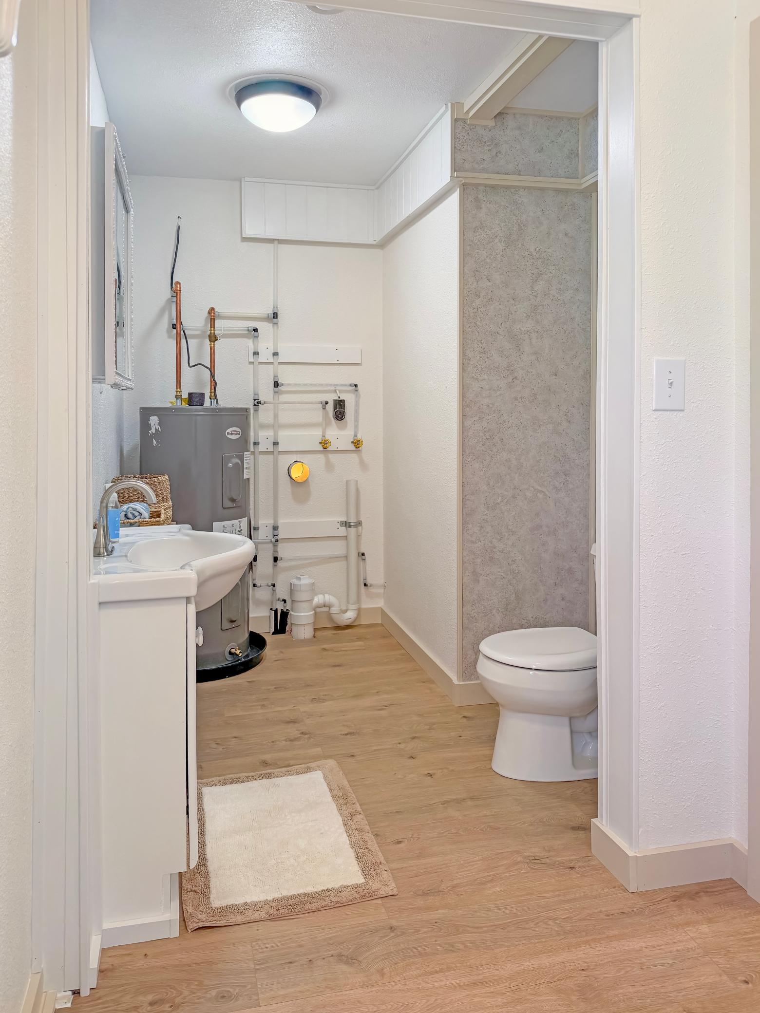With water heater and laundry hookups