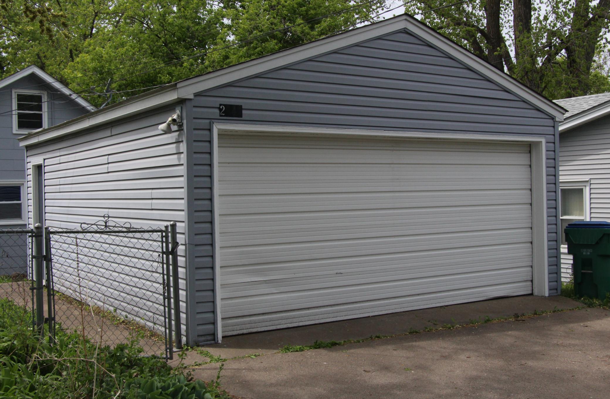 Here is the front of the garage. Please note that this is a two stall garage, where most of the homes in the area only have one stall.
